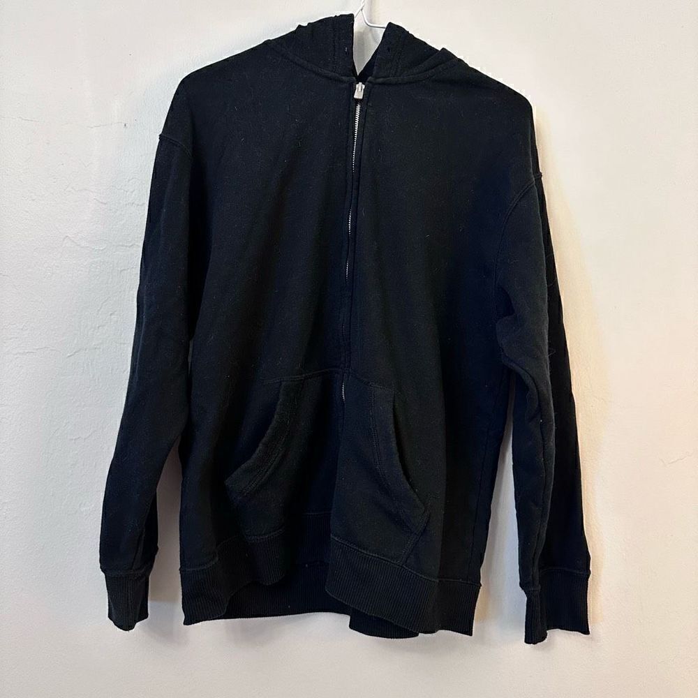 Hollister Women's Hoodie Sweatshirt Full Zip Fleece Long Sleeve Black Size XS